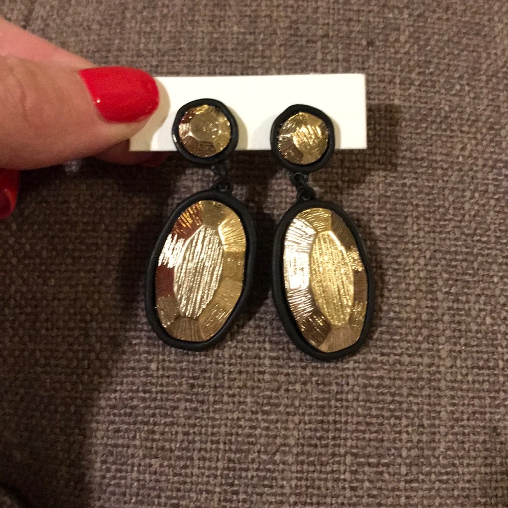 Geometric earrings from a local boutique